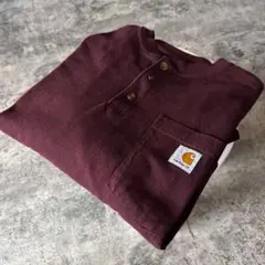 カーハート ヘンリーネック ポケット付き ロンT Mサイズ オリジナルフィット