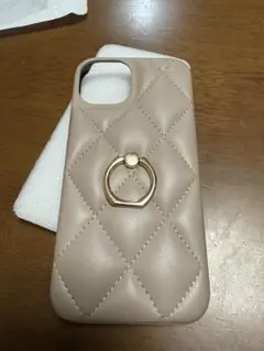 キルティングデザイン iPhone13ケース ベージュ
