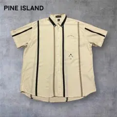【272】PINE ISLANDボタンダウンコットンシャツ半袖クリームXL