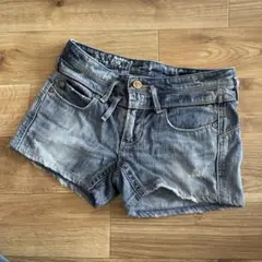 サムシング　ビーナスジーン　デニムショートパンツ　 S ダメージ加工　美品