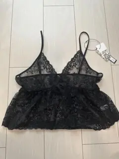 【新品未使用】 AROMATIQUE ブラックレースキャミソール