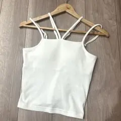 カップ付きホワイト白キャミソール