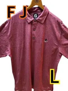 FJ ポロシャツ L 赤 ストライプ