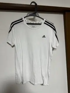 adidas ホワイト Tシャツ ストライプ