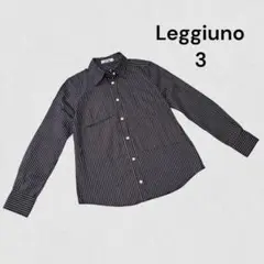 レジウノ Leggiono ストライプ 長袖シャツ サイズ3 チャコール