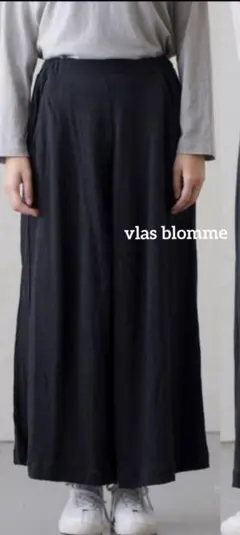 vlas blomme ブラスブラム　ハカマパンツ　黒　コルトレイクリネン