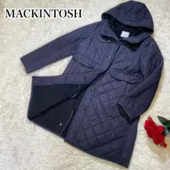 マッキントッシュ キルティング ロングコート 裏地ボア ネイビー 36