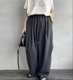 ◆美品◆ミズイロインド mizuiroind ワイドカーゴパンツ グレー