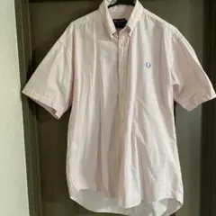 FRED PERRYフレッドペリー半袖ピンクシャツ　Lサイズ