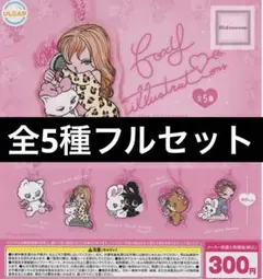 ⑮foxy illustrations アクリルボールチェーン　全5種フルセット