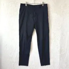 プラステ♦︎ズボン パンツ スラックス L 薄手 リネン混 夏 メンズ ネイビー