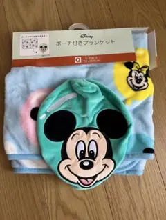 Disney ミッキーマウス ポーチ付きブランケット 70×100 cm