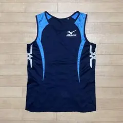 美品 Mizuno 陸上用タンクトップ ネイビー/ブルー レディース M