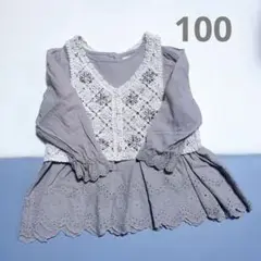【美品】ベスト付きチュニック　100cm mamaraku