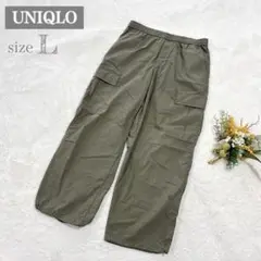 【ユニクロ】UNIQLO イージーカーゴパンツ ウエストゴム グリーン L