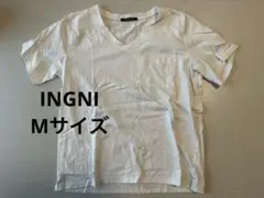 INGNI ホワイト Vネック Tシャツ ポケット付き