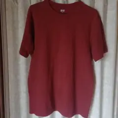 ⭕【UNIQLO】 赤系　クルーネック　Tシャツ　M　廃盤色　used