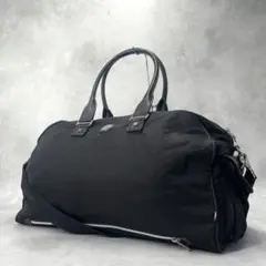 【美品】オロビアンコ 2WAY ボストンバッグ レザー×ナイロン 黒 旅行鞄