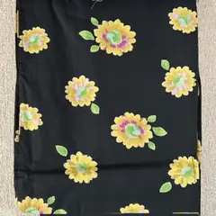 浴衣 黒地にひまわり図柄 未使用品