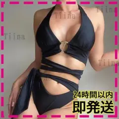 黒 編み上げ リング ビキニ 外国人 セクシー ブラジリアンビキニ ブラック