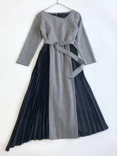 （J5）ダイアグラム　アシンメトリーワンピース　着丈109cm　プリーツ　36