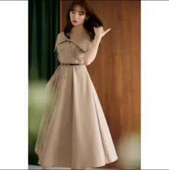 Herlipto VincennesBeltedBigCollarDress