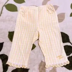 mezzo piano イエローチェックパンツ　9095