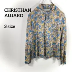 CHRISTHAN AUJARD 涼しげ花柄長袖トップスS 9T a199③