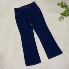 1331 n, 【M】濃紺 フレアパンツ ハイウエスト