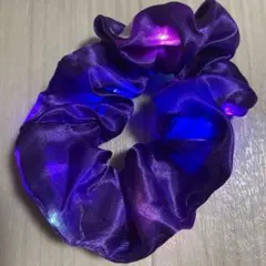 光る紫色のサテンシュシュ