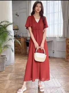GRL バックオープンカシュクールワンピース