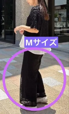 レース　イージーパンツ　Mサイズ