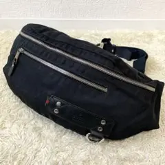 グッチ ボディバッグ シェリーライン ナイロン レザー 黒 ロゴ シルバー金具
