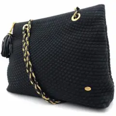 BALLY バリー ショルダーバッグ キルティング ゴールドチェーン 黒