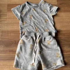 polo babyクマプリント グレーショートパンツセット