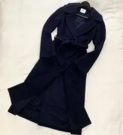 極上品【 UMA ESTNATION 】 カシミヤ混 ベルテットロングコート