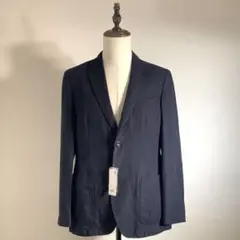 【未使用タグ付き】UNIQLO 麻×綿　2Bジャケット　メンズL 紺色
