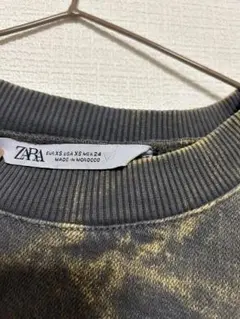 ZARA クロップドスウェット XS ブラック/イエロー