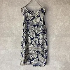 【ZARA BASIC】ザラベーシック（M）総柄ノースリーブワンピース＊裏地