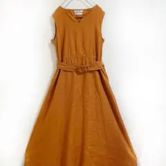 ナノユニバース　ワンピース　オレンジ　ロング　フレンチリネン　M 　涼しい