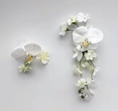 高級造花　アーティフィシャルフラワー　イヤーカフ　ウェディング