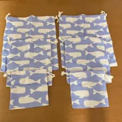 ●navire おしゃれ かわいい 大中 小 各2 6点セット　巾着　くじら柄