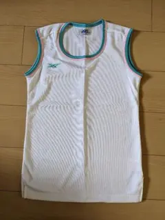 asics 陸上用シャツ ホワイト/ターコイズ サイズ7-1