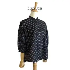 【Lucruca】 バイカラー 5分袖丈 ワイドシルエット ブラウス