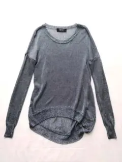 《英国ブランド》定価5万/美品ALLSAINTS 高級モード総ビーズ編みトップス