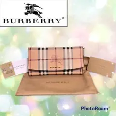 極美品✨バーバリー✨ノバチェック✨シャドーホースロゴ✨二つ折り✨長財布✨PVC✨
