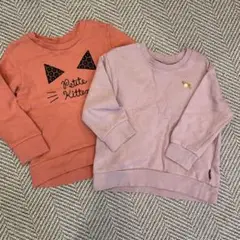女の子　デザイン トレーナー 2枚セット