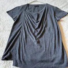 And A アンドエー ドレープ Tシャツ トップス グレー 変形デザイン 42