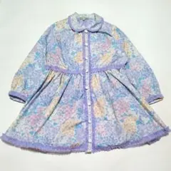 fafa　フェフェ　マルチフラワー　長袖ワンピース　ラベンダー　花柄　140