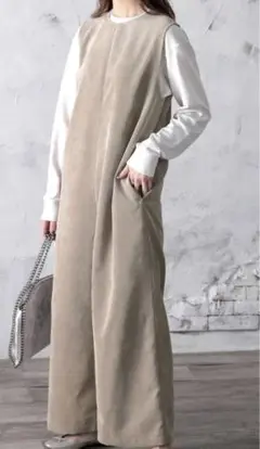 美品 classicalelf オールインワン コーデュロイ ベージュ
